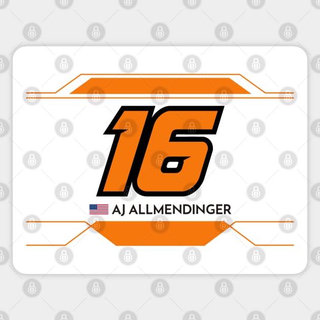 AJ Allmendinger #16 2023 NASCAR Design Sticker by AR Designs 